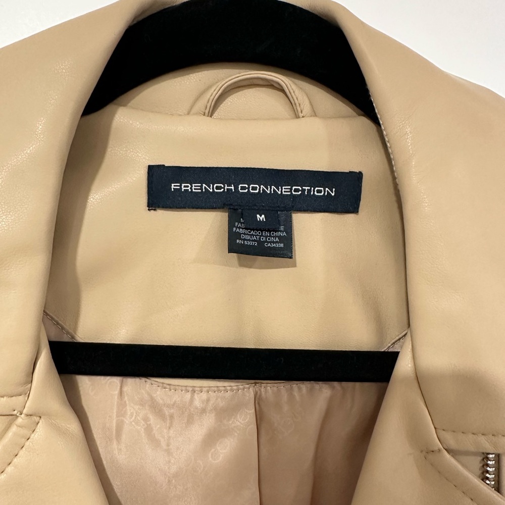 French Connection Beige Leather Jacket - image 3